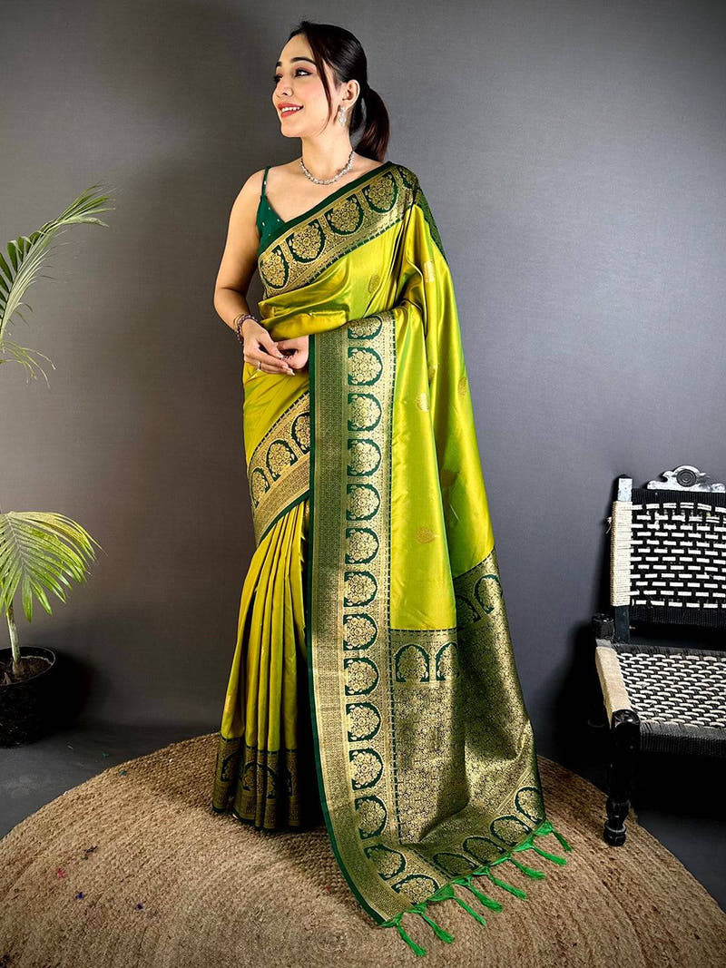 Graceful Soft Silk Swan Motif Saree