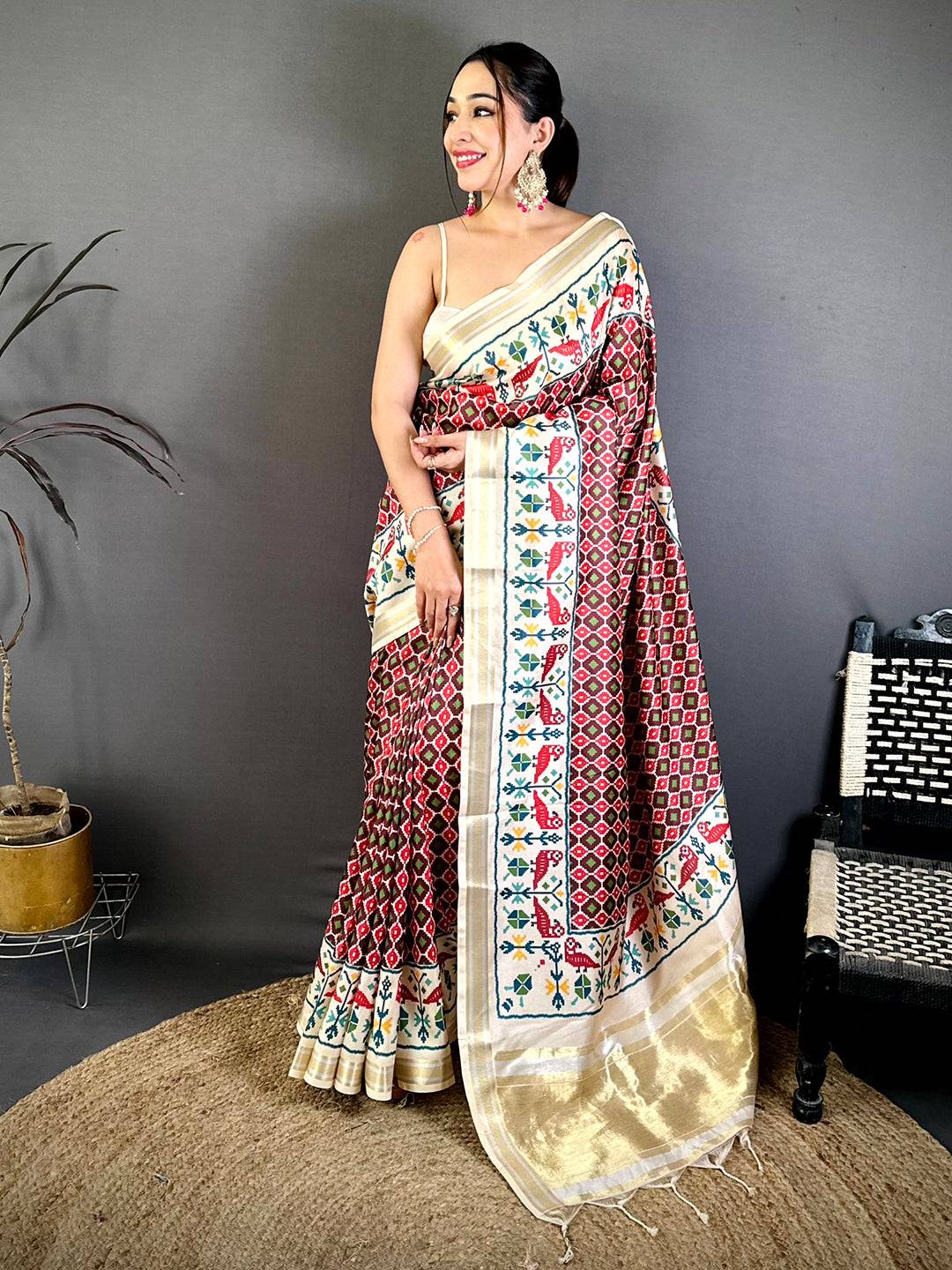Classic Ikkat Soft Kanchi Silk Saree