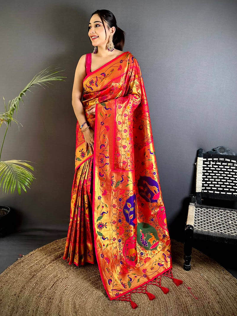 Royal Red Patola Paithani Saree