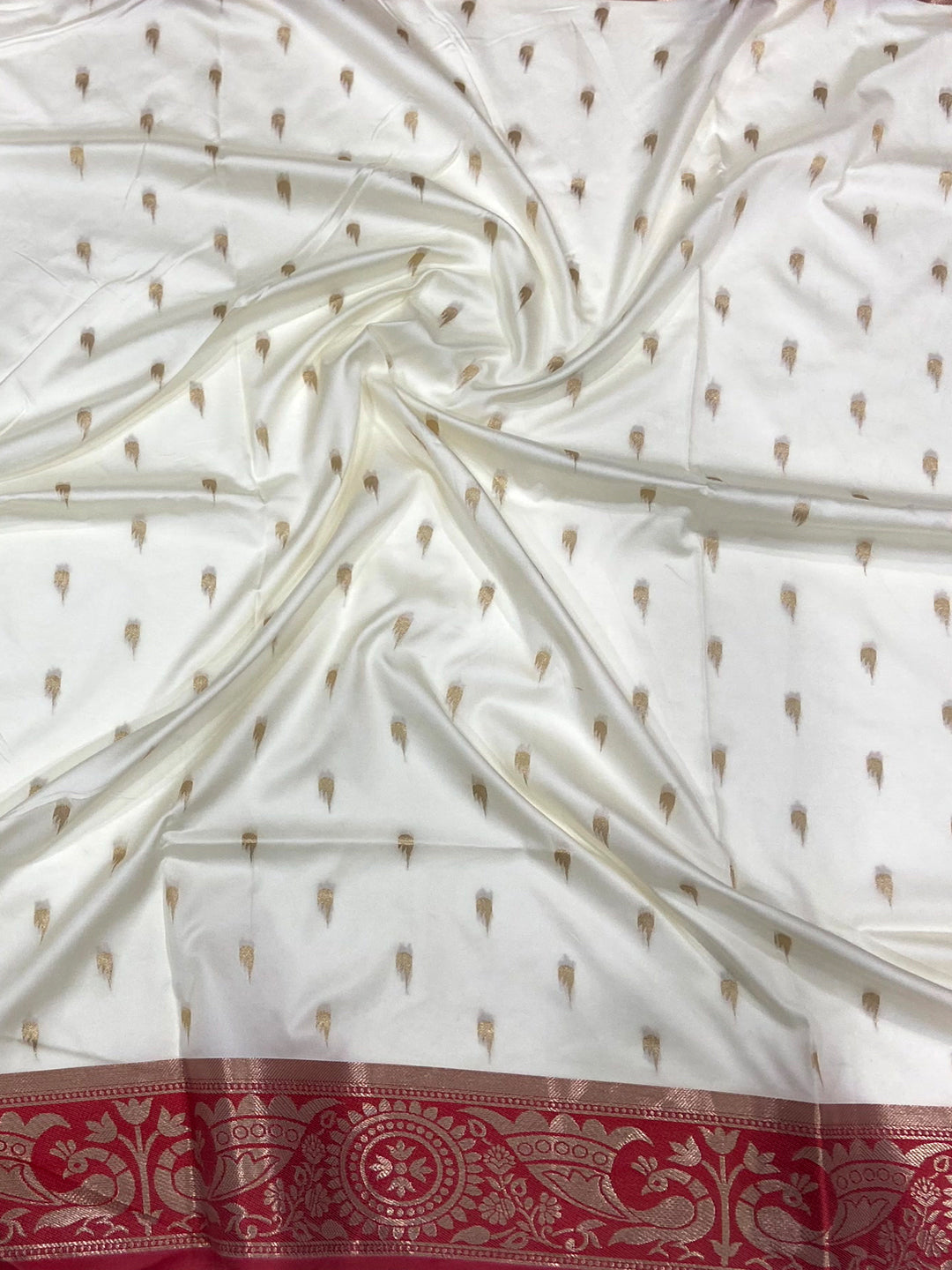 White Soft Silk Yevla Pathani Saree