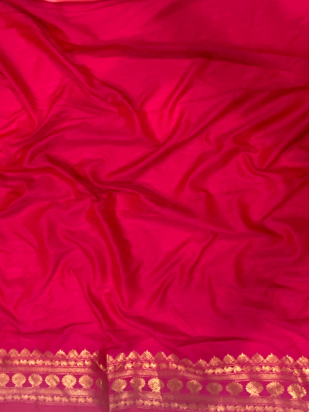 Rose Pink Satin Bentex Soft Silk Saree