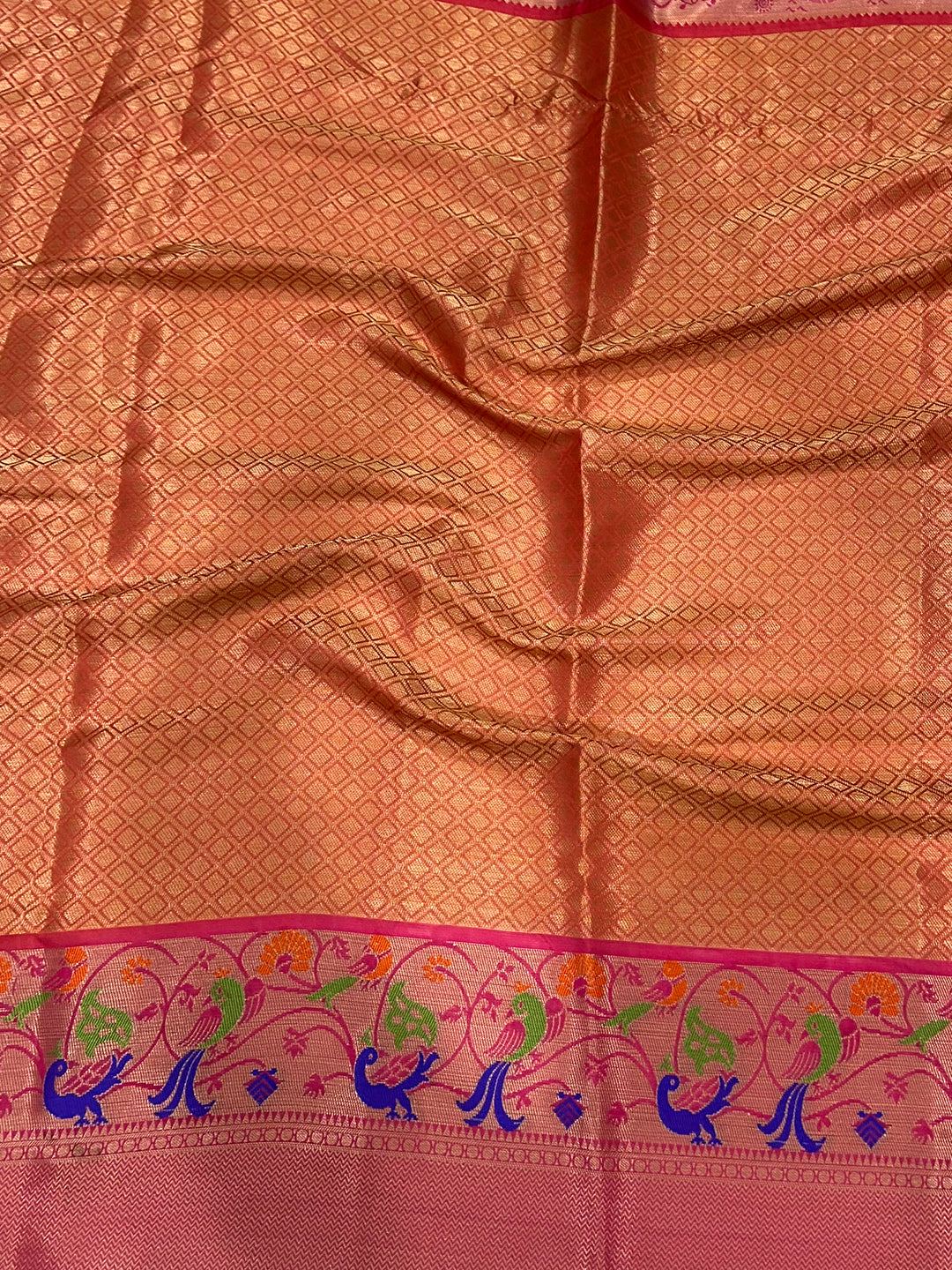 Elegant Kora Muslin Floral Kalamkari Saree
