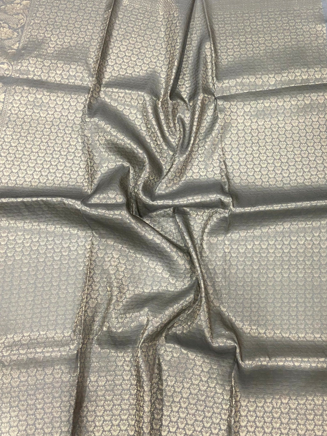 Pastel Blue Kanjivaram Digital Silk Saree