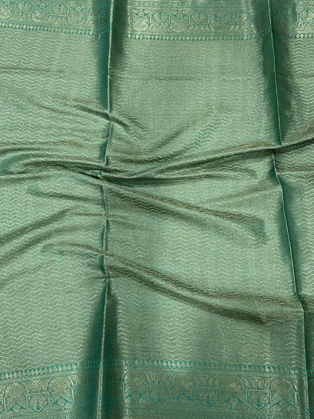 Mint Green Bamboo Silk Floral Saree