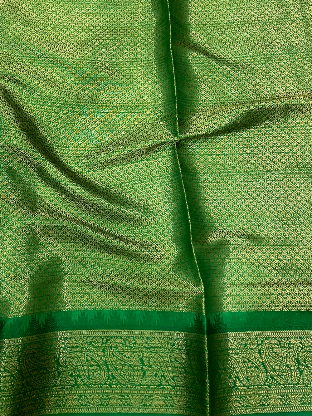 Green Kovai Rettapet Border Digital Print Saree