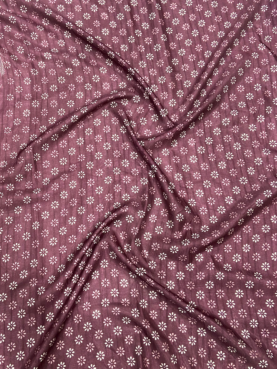 Dark Wine Leaf Print Ghicha Handloom Saree