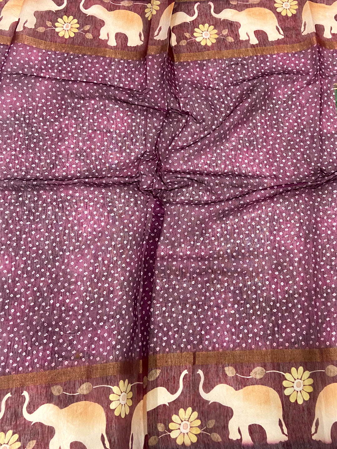 Artistic Soft Chanderi Cotton Bandhej Print Saree
