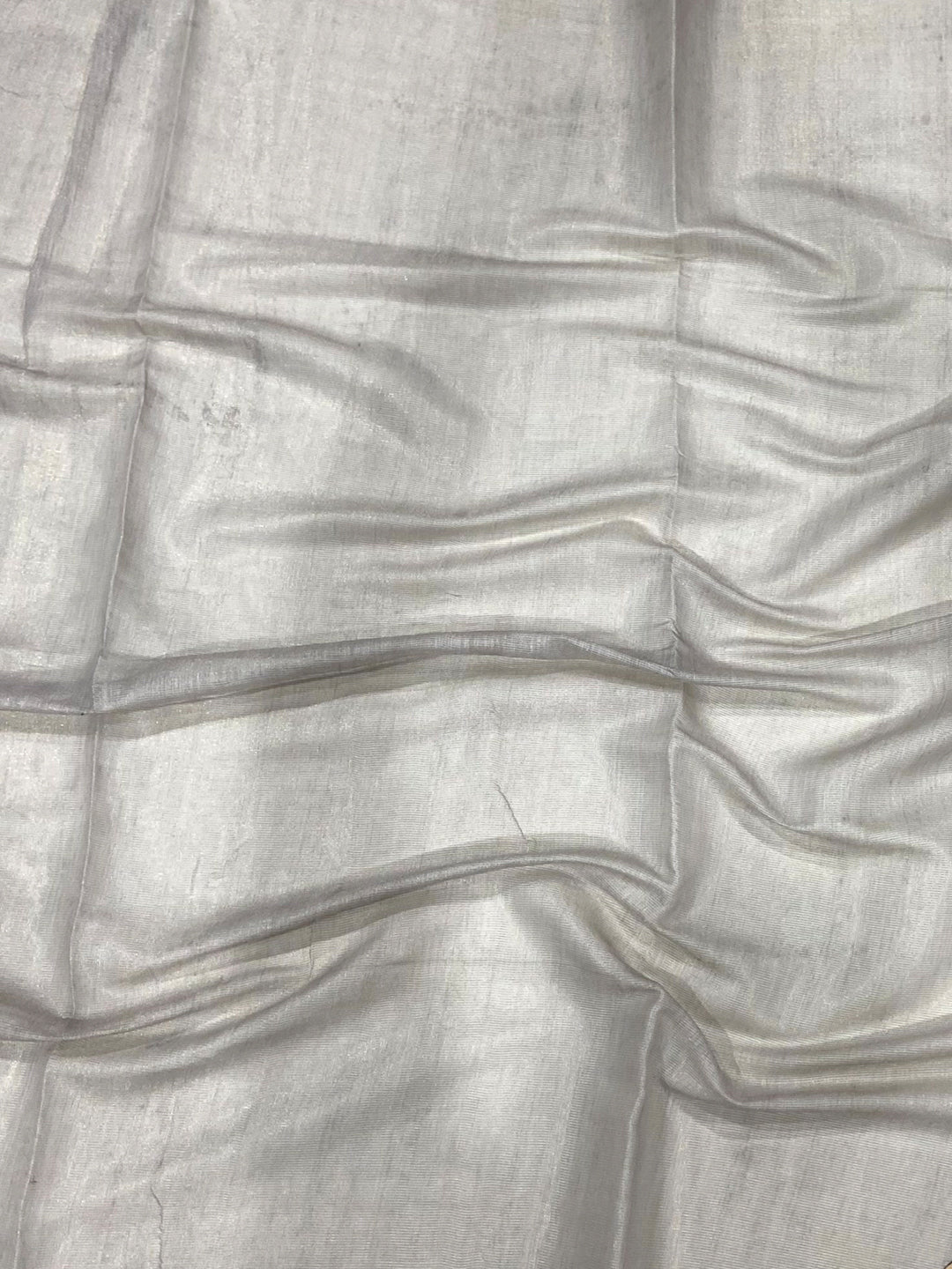 Grey Tussar Floral Leaf Print Saree