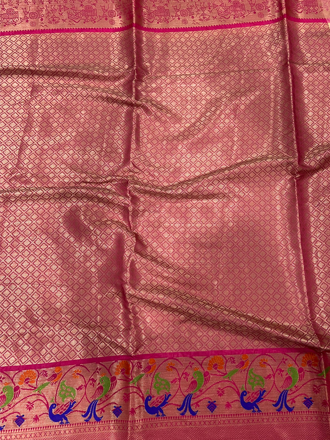 Artistic Kora Muslin Floral Kalamkari Saree