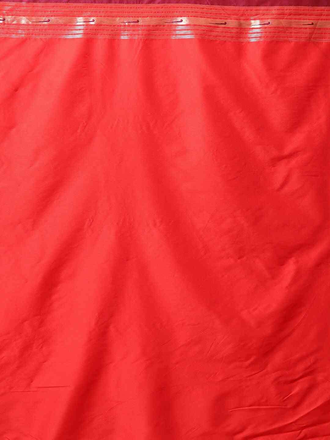 Woven Zari Paithani Silk Saree In Maroon Colour