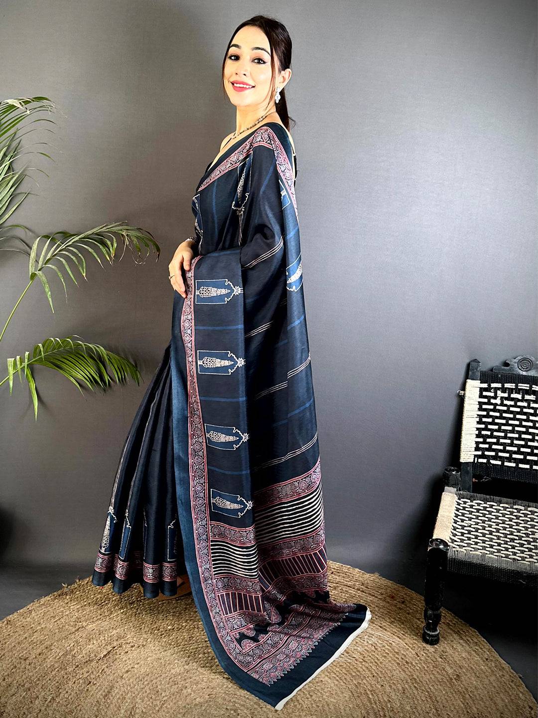 Classic Soft Tussar Digital Print Saree