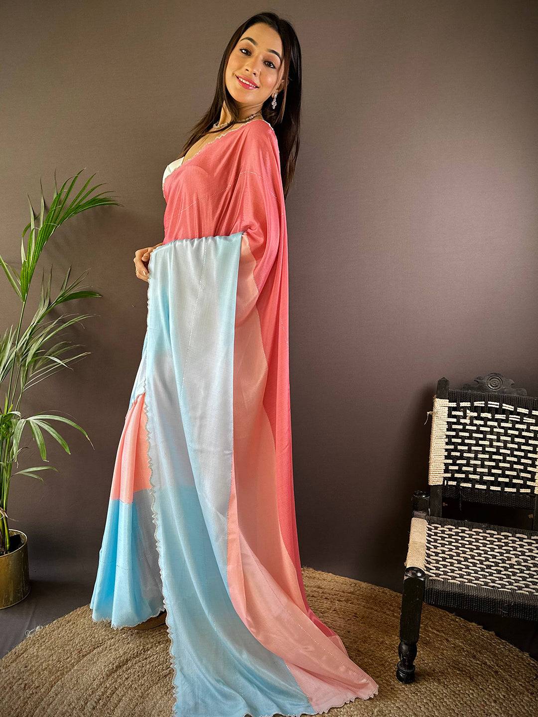 Aura Swarovski Cut Work Saree