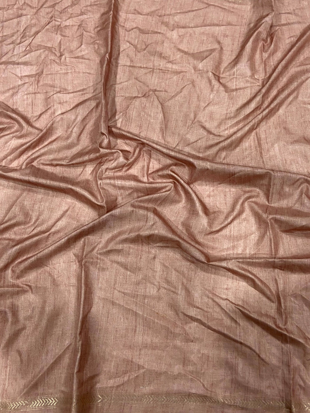Light Pink Ghicha Leaf Print Saree