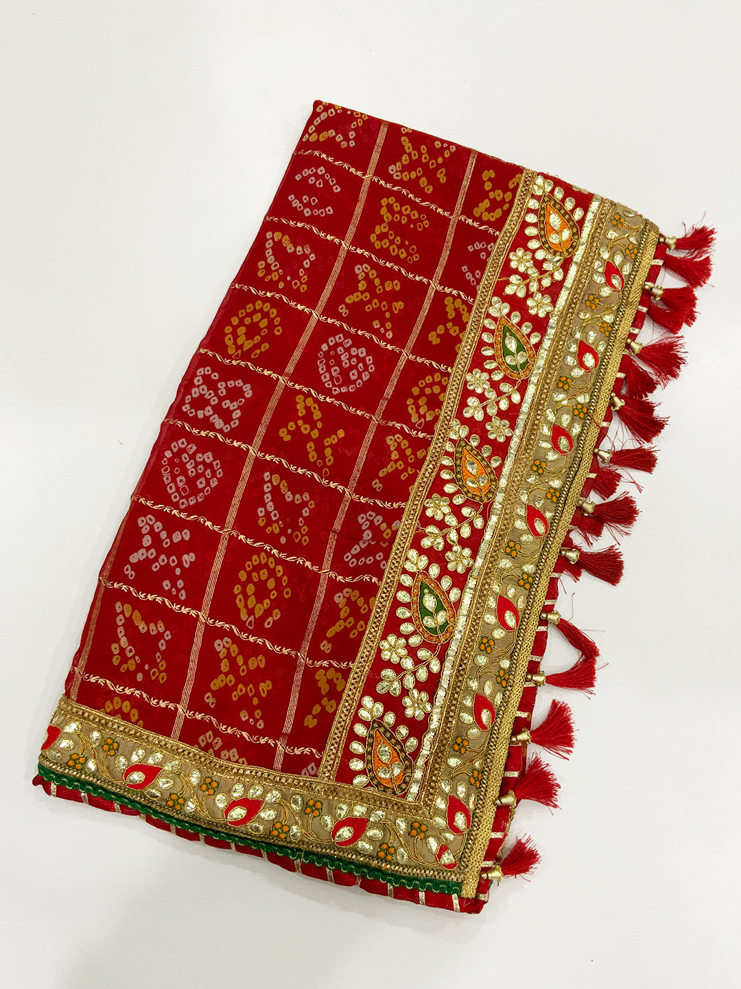 Opulent Bandhej Foil Chiffon Saree