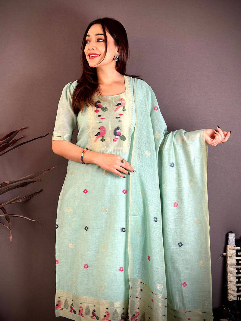 Royal Aqua Mul Cotton Dress
