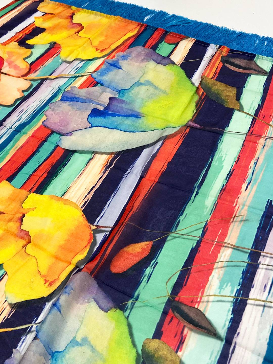 Radiant Stripes Pure Tebi Silk Saree