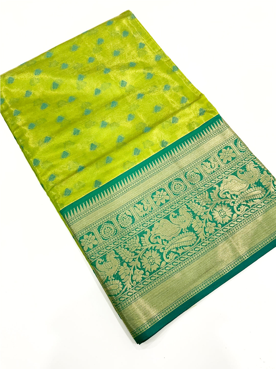 Green Kanjivaram Zari Tissue Saree