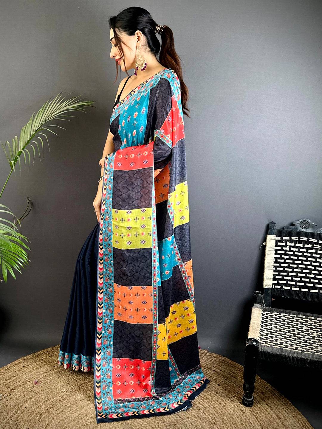 Graceful Soft Chinnon Chiffon Floral Saree