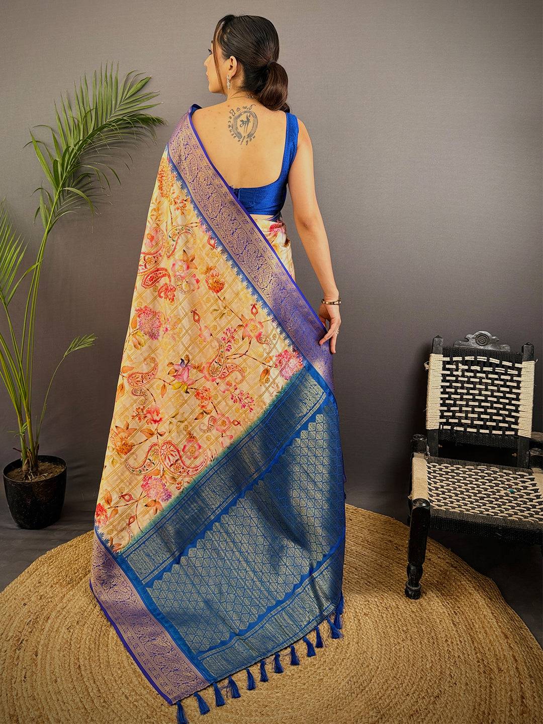Heritage Banarasi Kalamkari Printed Saree
