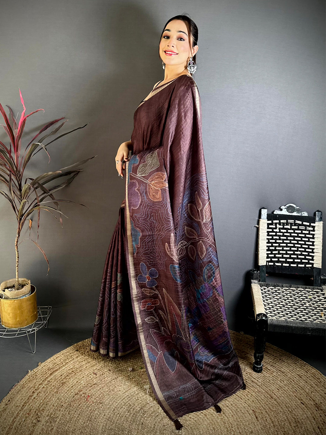 Classic Tussar Ghicha Katha Art Saree