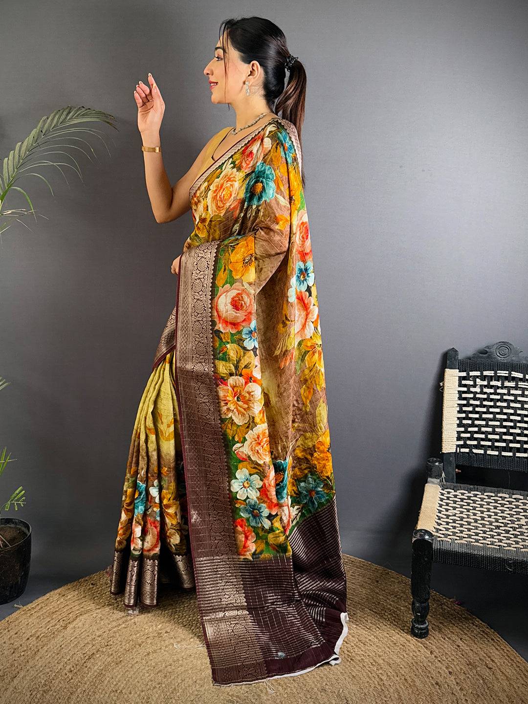 MultiColor Floral Aura Saree