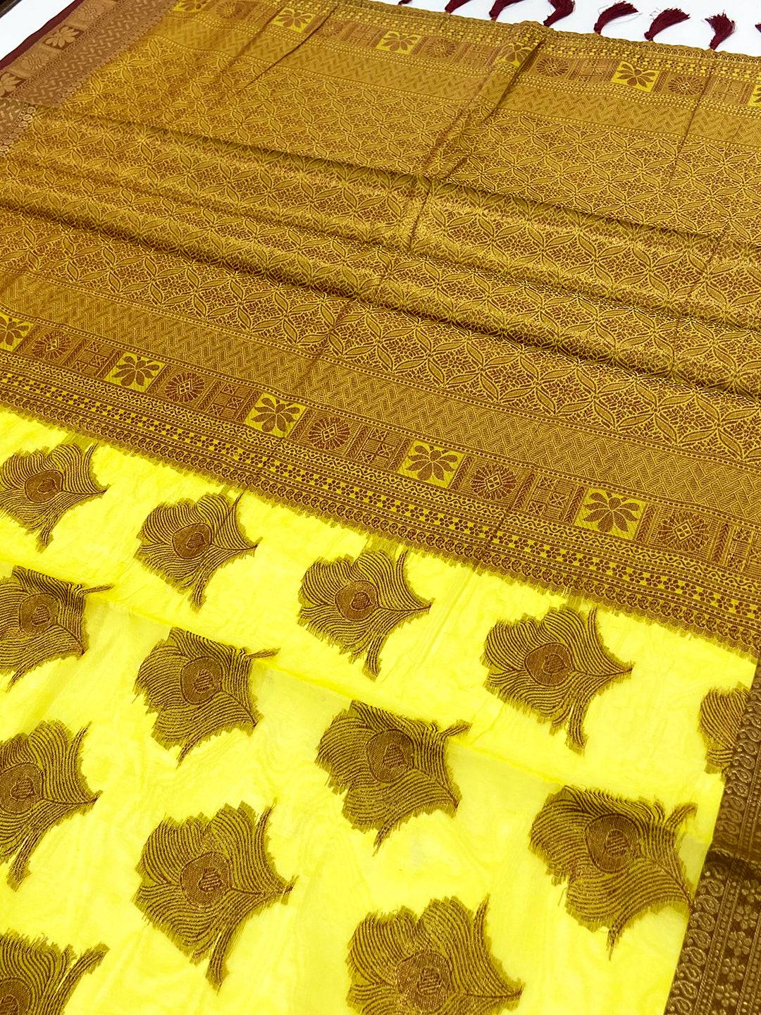 Radiant Feather Grace Katan Silk Saree