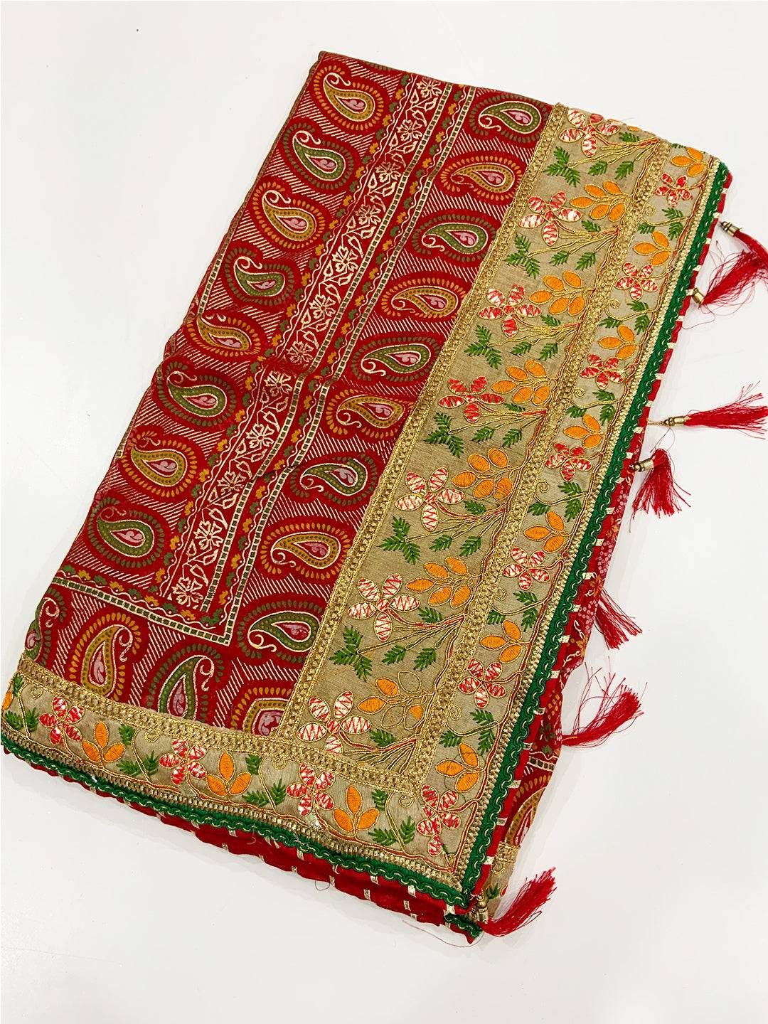 Majestic Bandhej Chiffon Saree