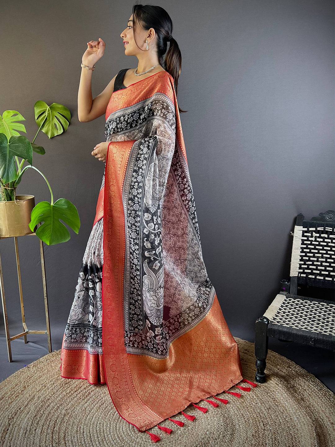 Radiant Kalamkari Kota Saree