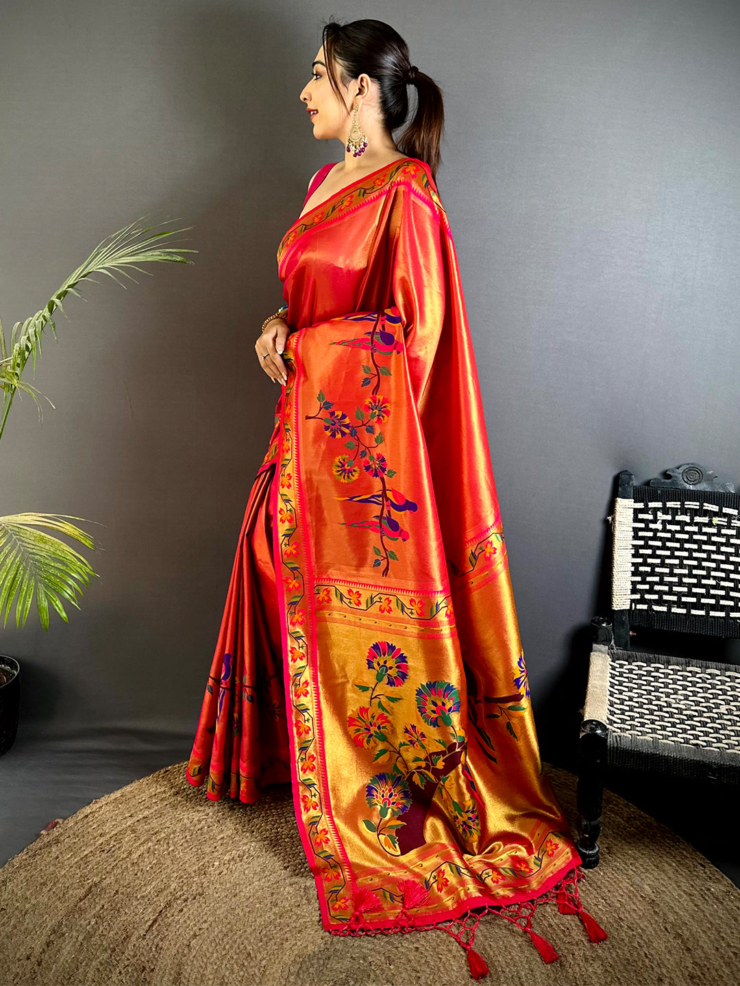 Majestic Minakari Paithani Tissue Saree