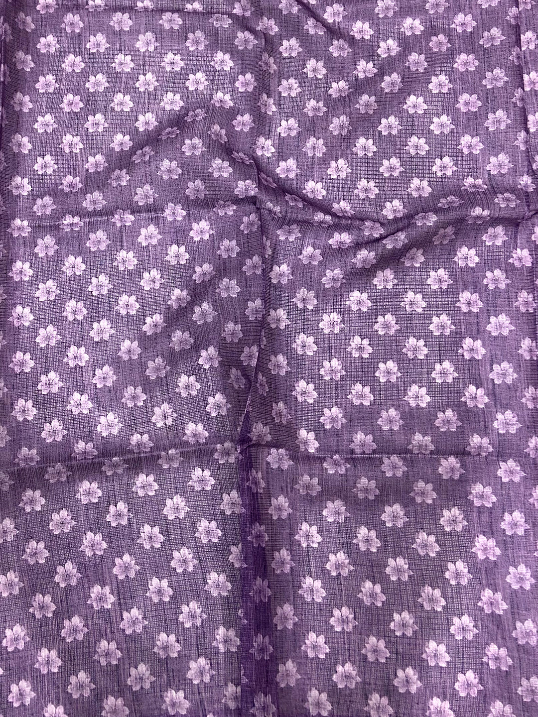 Lavender Kota Doriya Floral Cut Work Saree