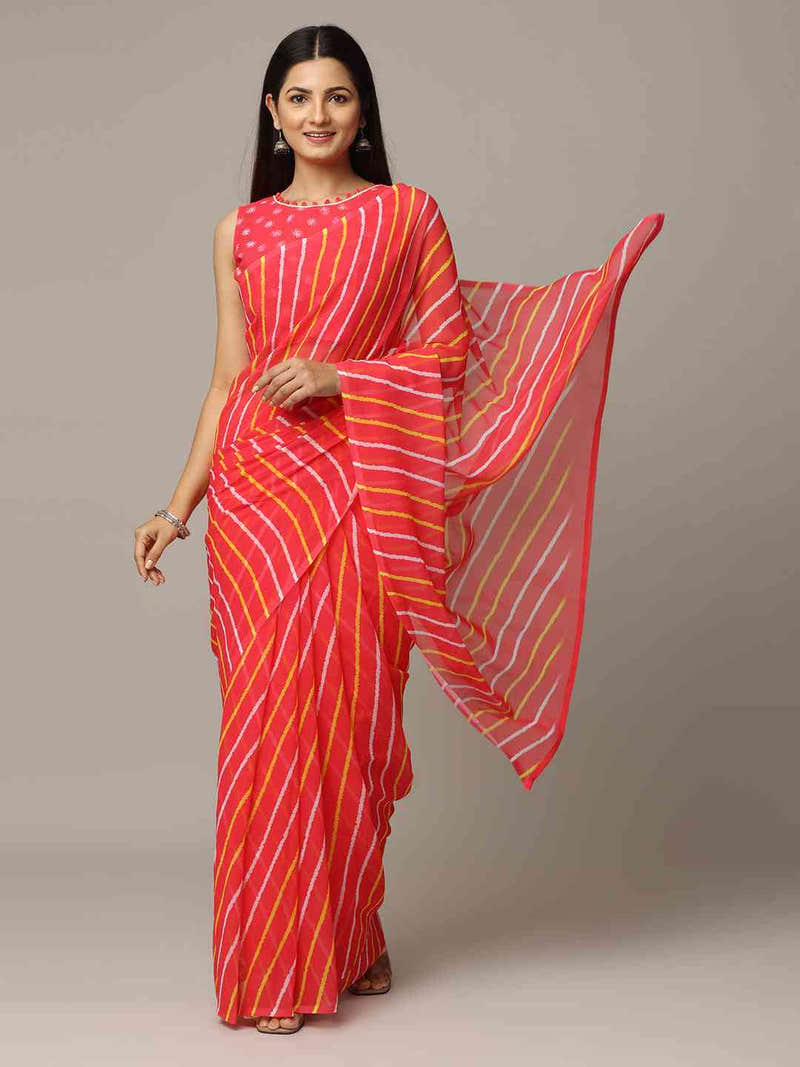 Leheriya Soft Georgette Digital Print Party Wear Saree