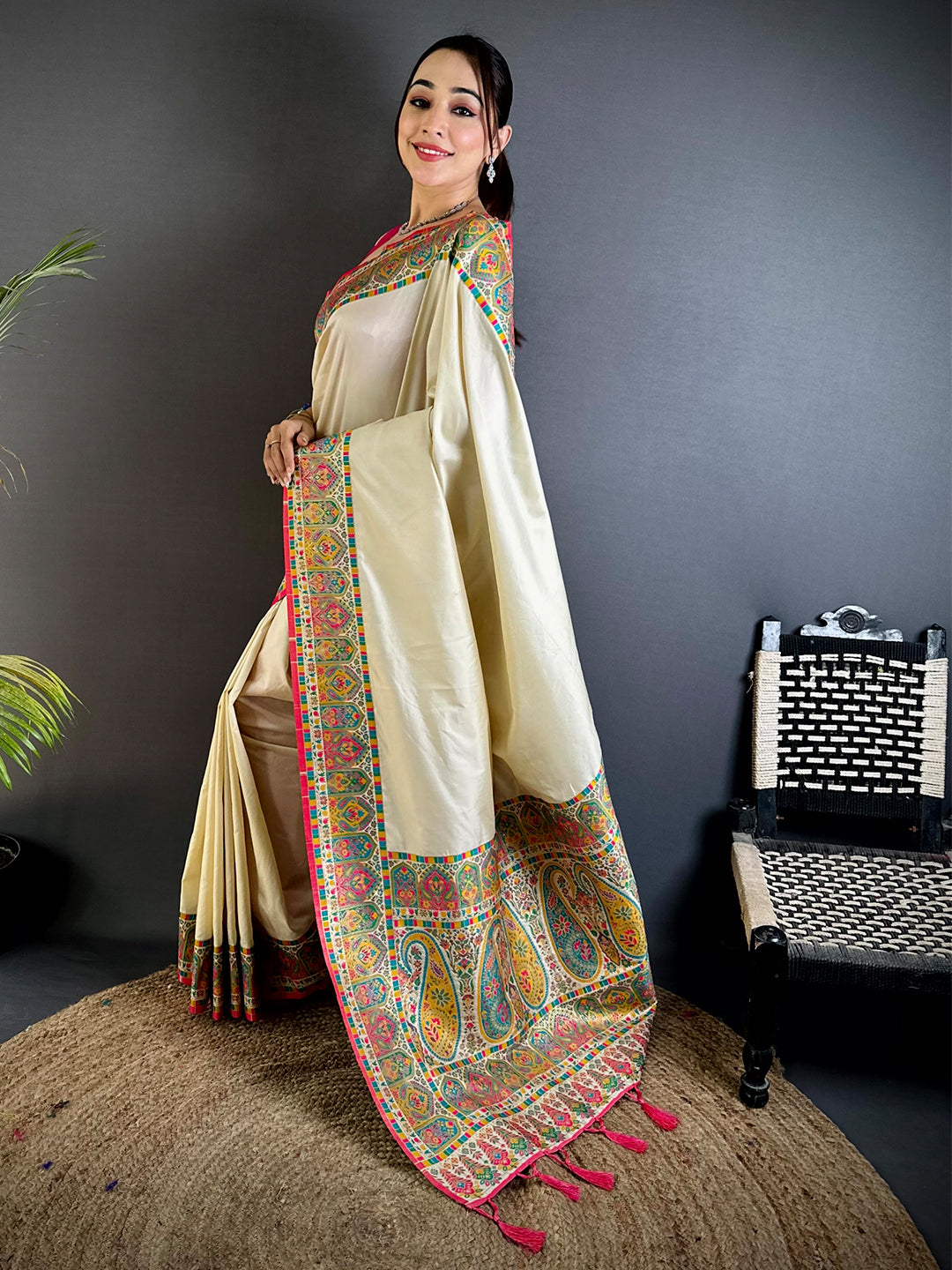 Regal Minakari Pashmina Soft Silk Saree