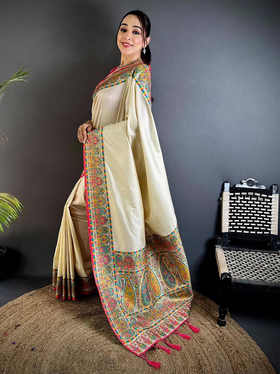 Regal Minakari Pashmina Soft Silk Saree