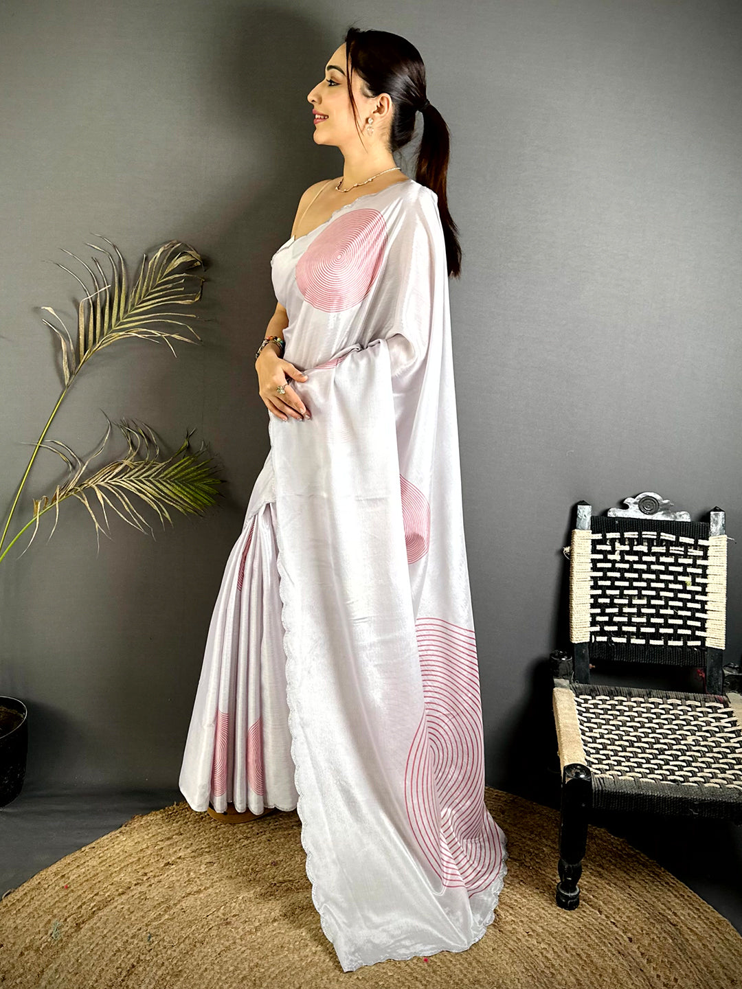 Soft Chiffon Round Print Saree