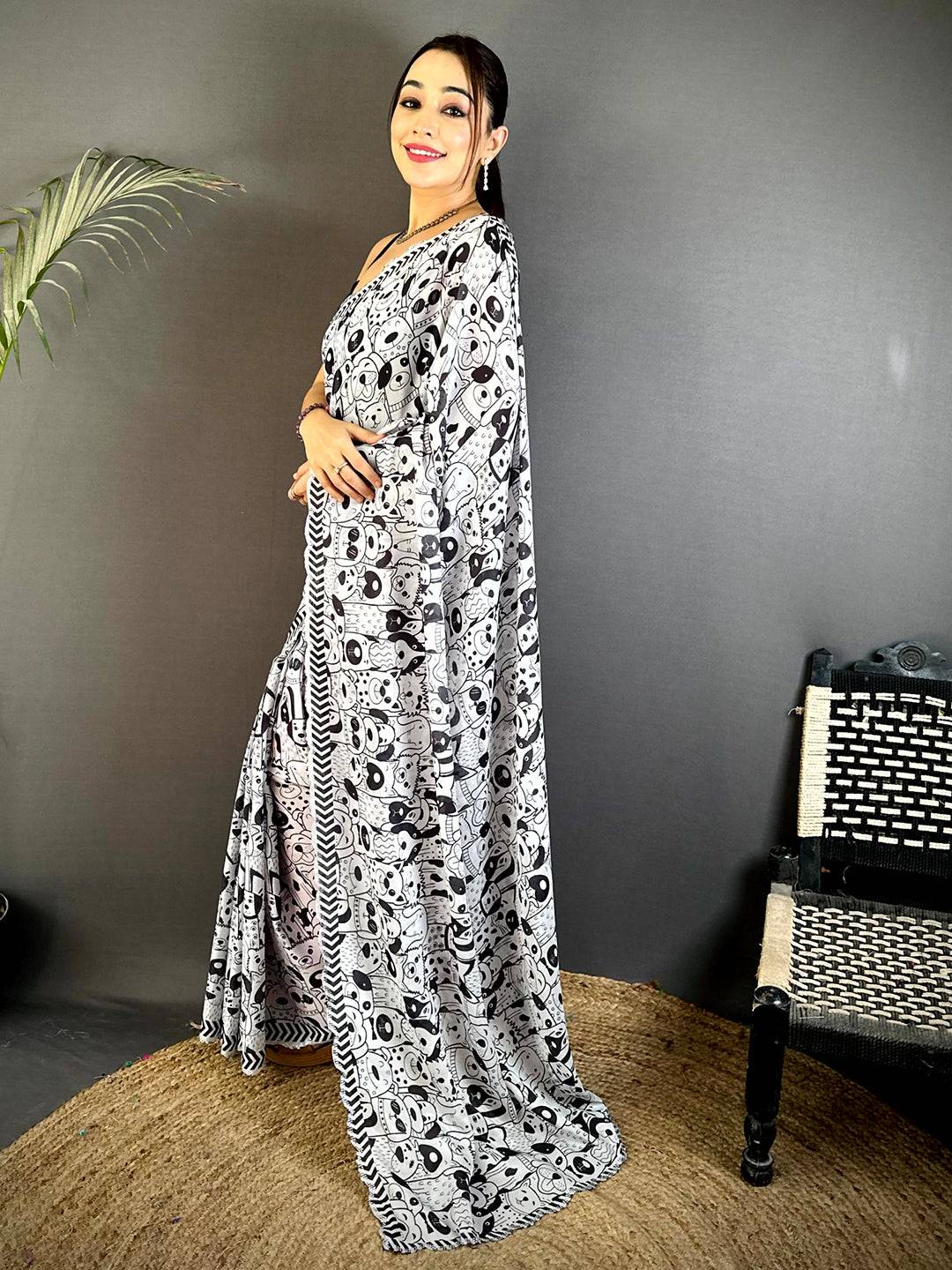 Radiance Swarovski Chinnon Floral Saree