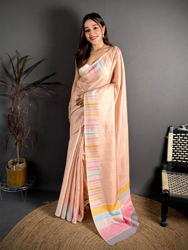 Classic Multicolour Soft Tussar Saree
