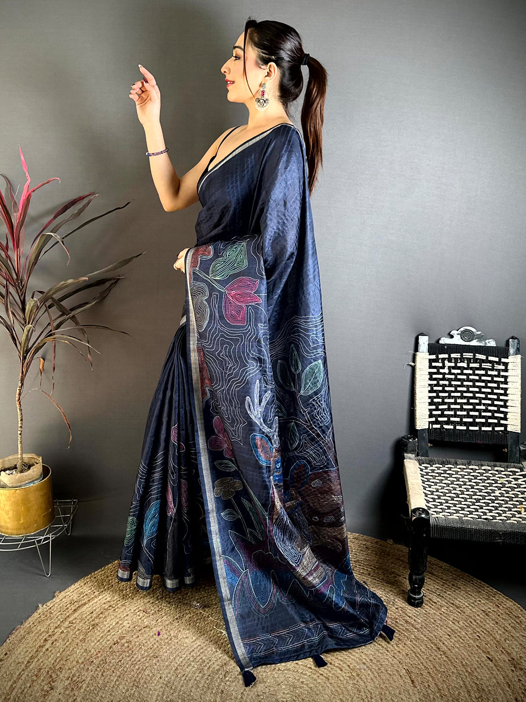 Regal Tussar Ghicha Katha Art Saree