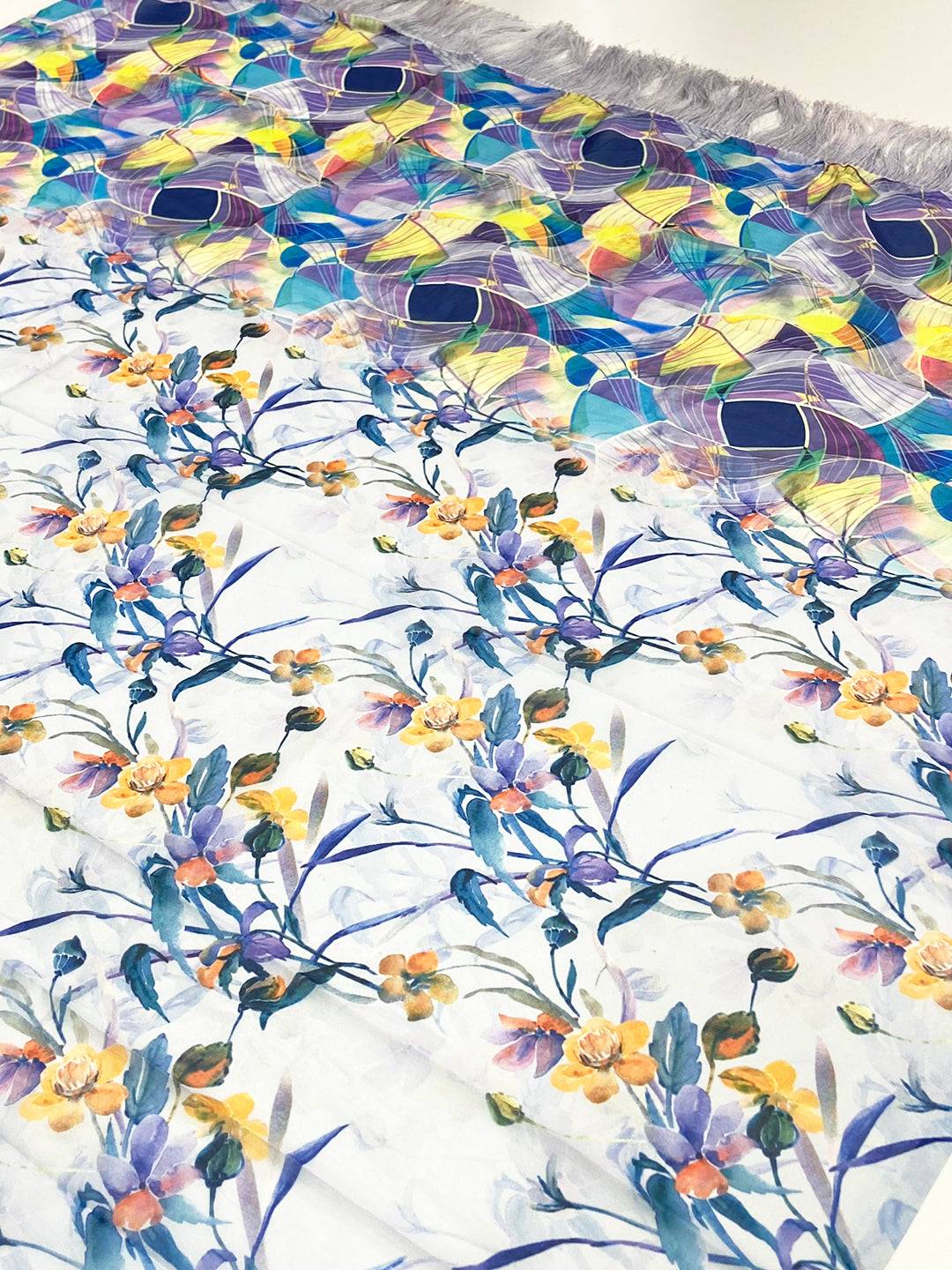 Lavender Floral Tebi Silk Saree