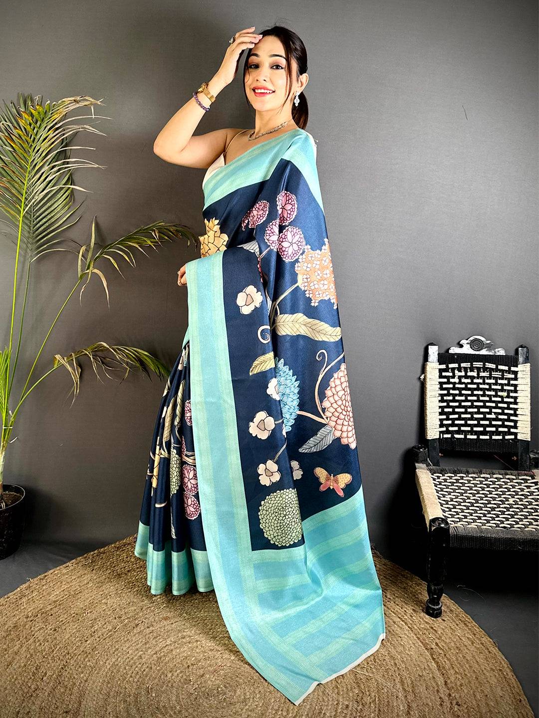 Classic Tussar Silk Gadwal Border Saree