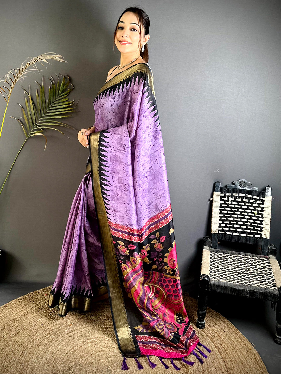 Tradition Kalamkari Dola Silk Saree