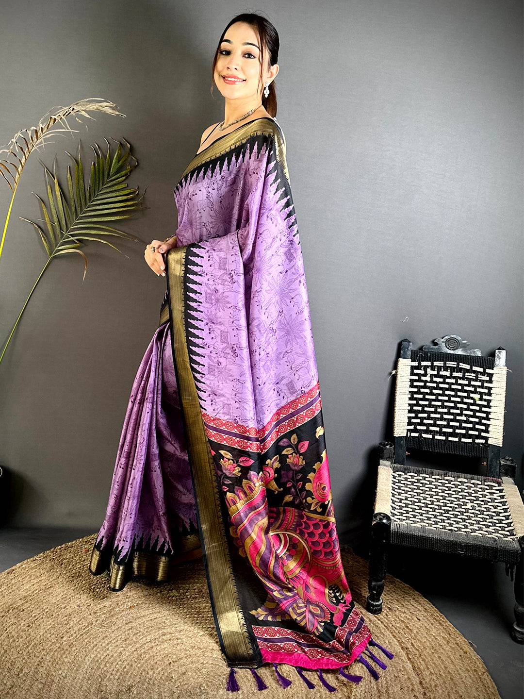 Tradition Kalamkari Dola Silk Saree