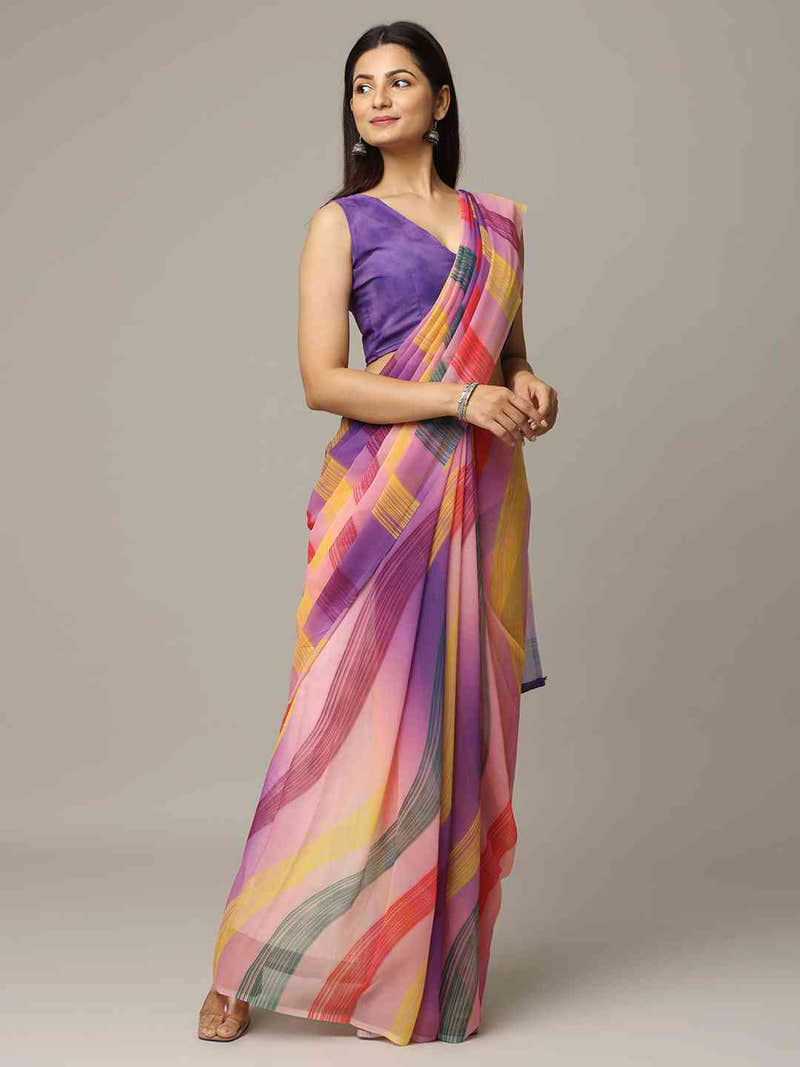 Leheriya Soft Georgette Digital Print Party Wear Saree