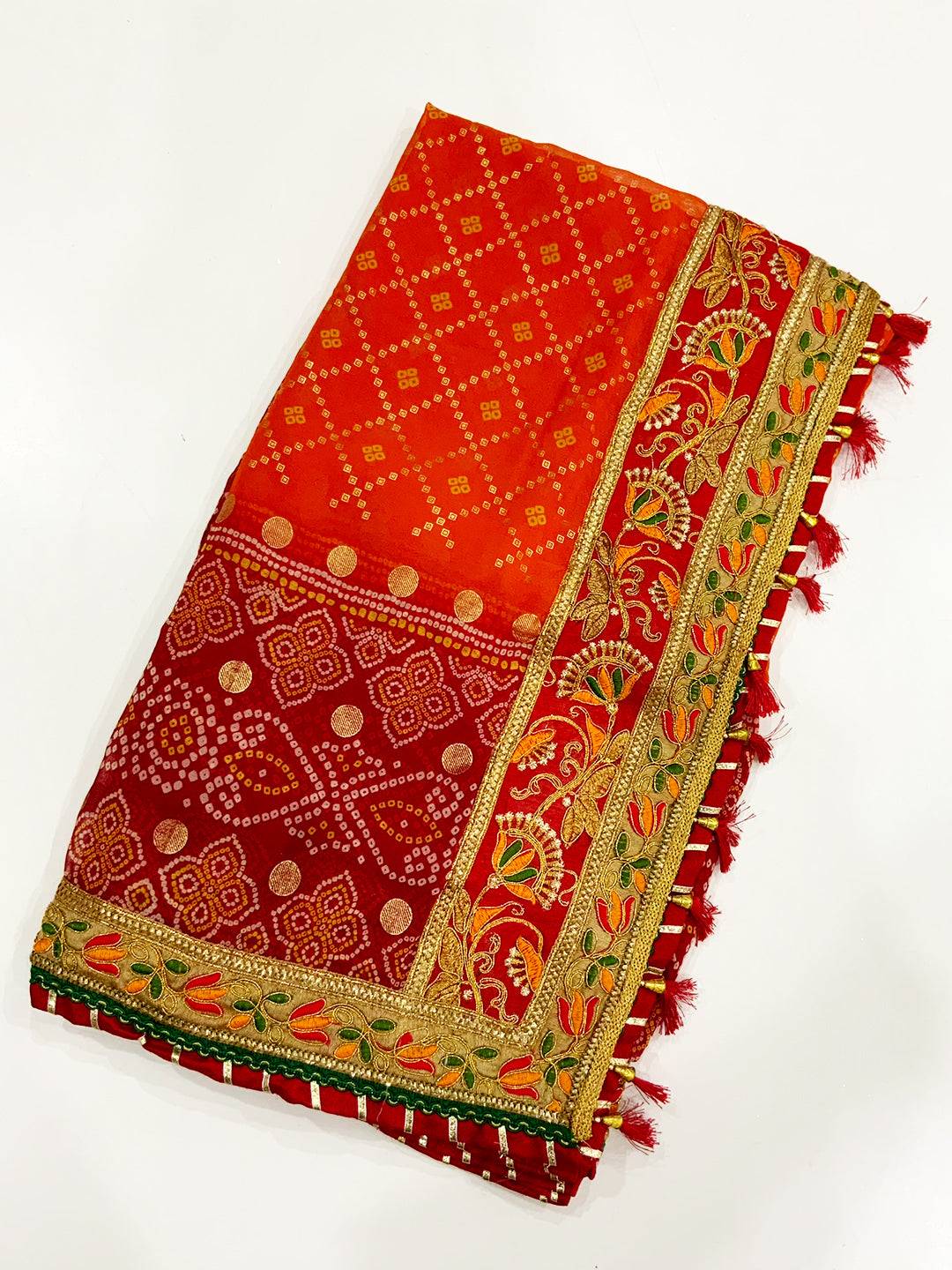 Glamorous Bandhej Print Saree