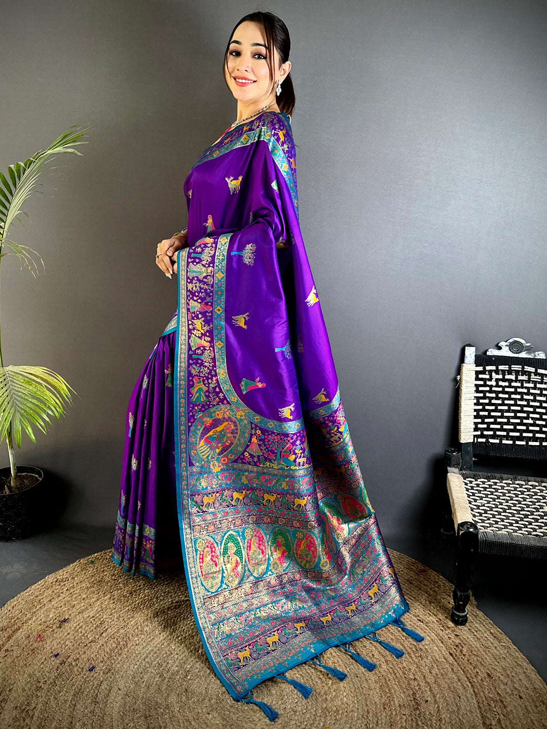 Radiance Kashmiri Pashmina Minakari Saree