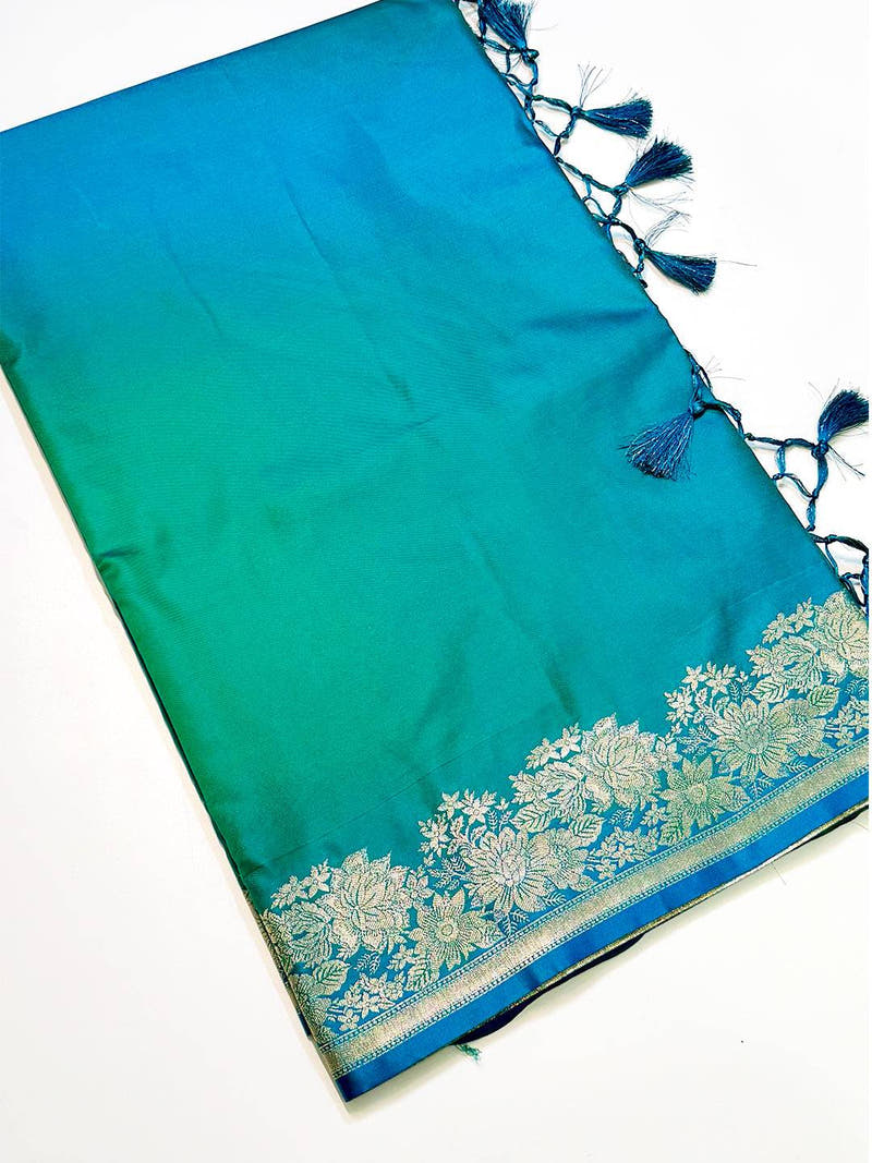 Stylish Ombre Weaving Mashru Silk Saree