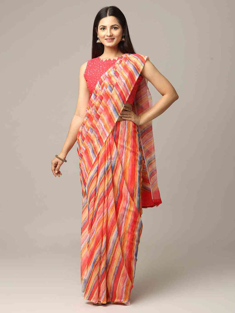 Leheriya Soft Georgette Digital Print Party Wear Saree