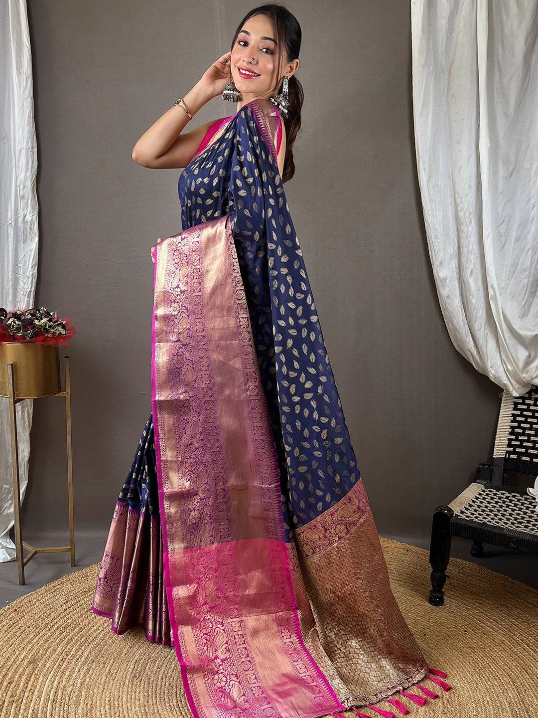 Traditional Banarasi Kanchi saree with detailed border