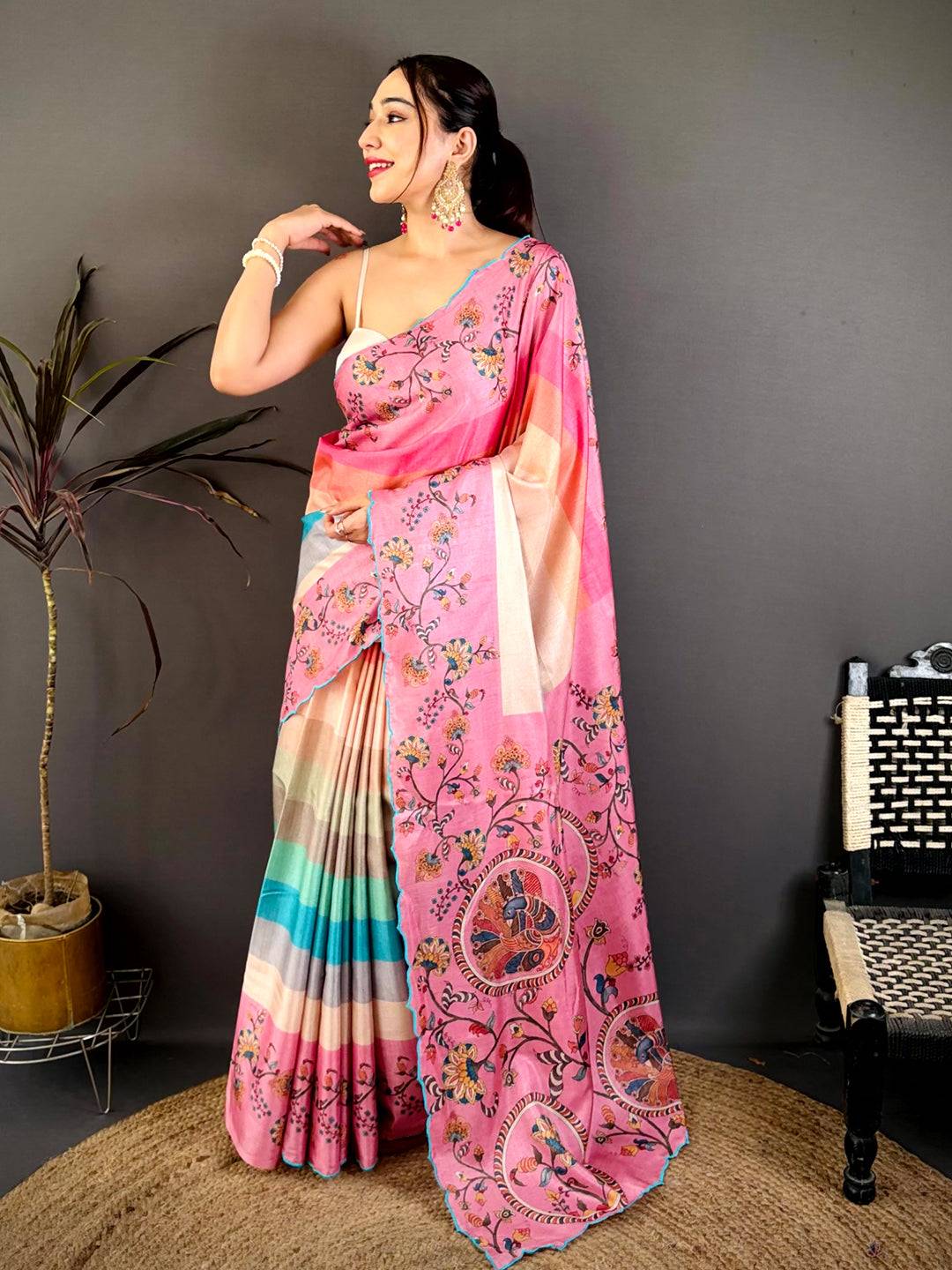 Regal Tussar Resham Embroidered Saree