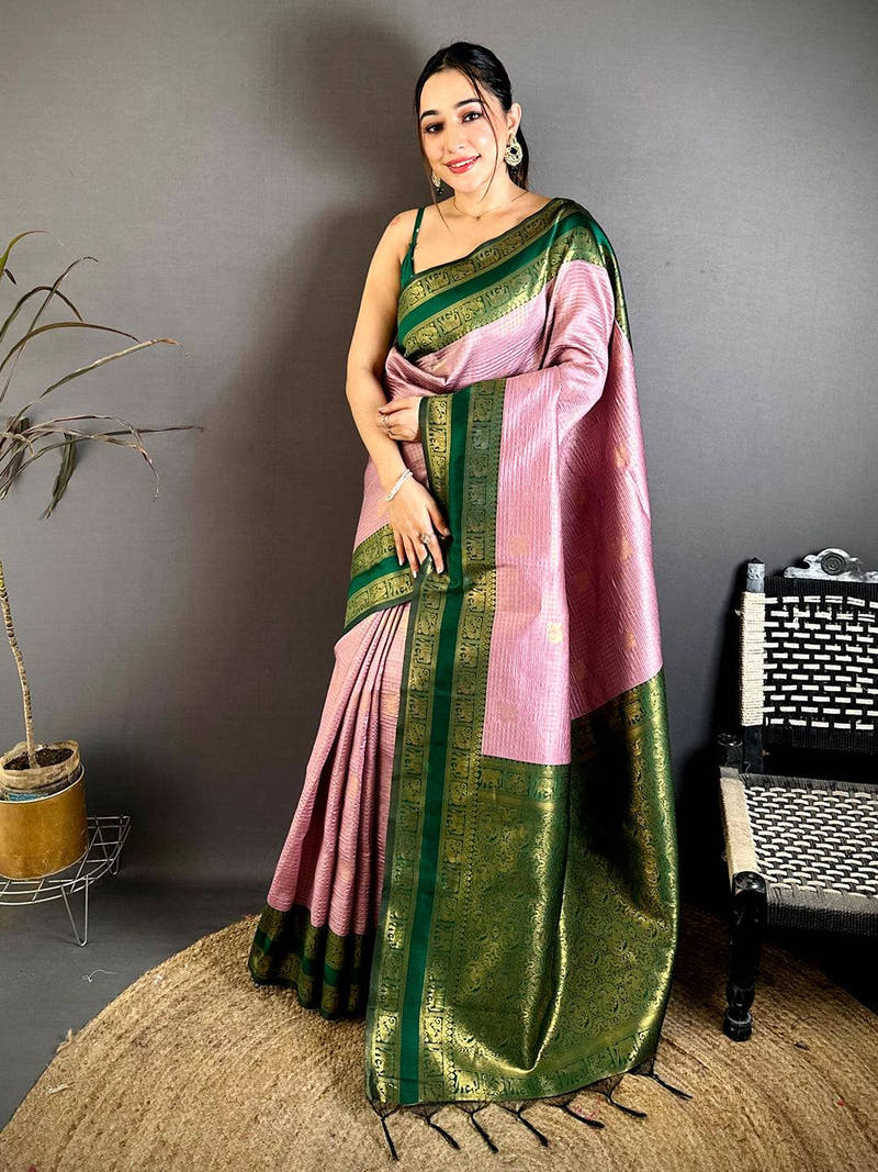 Radiant Banarasi Katan Silk Gold Zari Saree