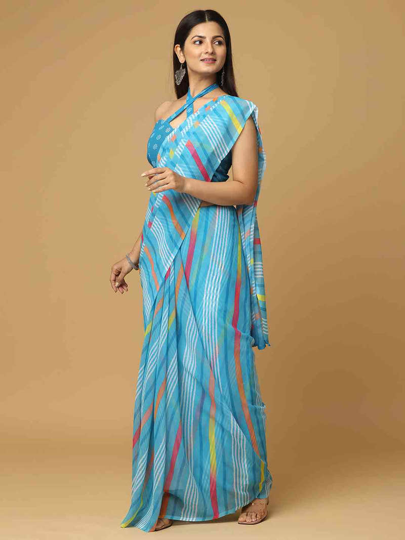 Leheriya Soft Georgette Digital Print Party Wear Saree